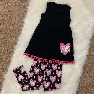 Unicorn Dress and Pant 2-Piece Matching Set